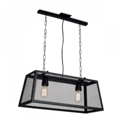 COLGANTE DE CHAPA CON MALLA 2 LUCES LINEA PILAR SJI