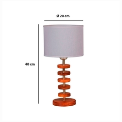 Lampara Velador Mesa Madera Encerado Pantalla - comprar online