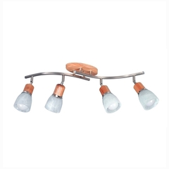 Aplique Plafon 4 luces Riel Paraiso Natural Mate