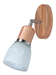 Aplique Pared Madera Vintage Tulipa Vidrio - comprar online