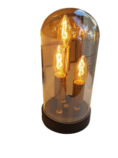 Lampara Velador Deco Vidrio 3 Luces Vintage e14 Led en internet