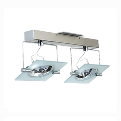 Plafon Aplique Moderno 2 Luces Vidrio AR111
