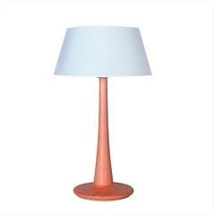 Lampara Velador Mesa Madera Pantalla Blanca