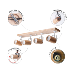 Aplique Pared 4L Nórdico Madera Minimalista LED Carilux en internet