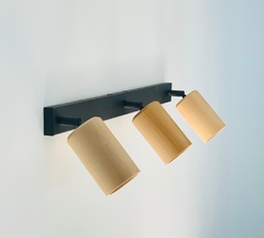 Lampara Aplique 3 Luces Madera Led Lengo - comprar online