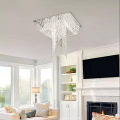 COLGANTE CRISTAL PLAFON LED FRANCIA BASE DE 60X60