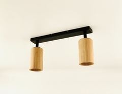 Lampara Aplique 2 Luces Madera Led Lengo - comprar online