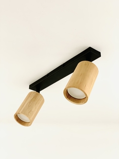 Lampara Aplique 2 Luces Madera Led Lengo - Artyluz
