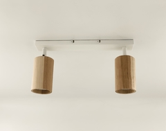 Lampara Aplique 2 Luces Madera Led Lengo