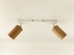 Lampara Aplique 2 Luces Madera Led Lengo - comprar online