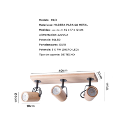 Aplique Pared 3L Nórdico Madera Minimalista LED Carilux - tienda online
