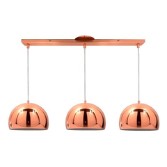 Colgante Moderno Bocha Cromo Cobre 3 Luces Yaco 15cm Led E27