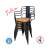 Sillón Tolix Negro Micro Texturado Asiento de Madera - comprar online