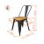 Sillas Tolix por 6 unidades negro microtexturado asiento de madera - tienda online