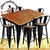 Juego de mesa alta con 6 banquetas tolix de 140cmx70cmx100cm