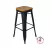 Banqueta Tolix sin respaldo en negro microtexturado con asiento de madera