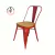 Silla Tolix roja asiento de madera