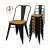 Sillas Tolix por 6 unidades negro microtexturado asiento de madera