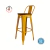 Banqueta Tolix con asiento de Madera color Amarillo