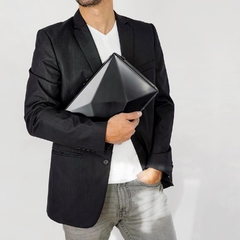 CARTERA VAN DER ROHE NEGRA Y ALUMINIO NEGRO PULIDO - Black Ñandú
