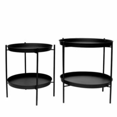 MESA CAIRO SET X2- negro - A:100 arte y diseño