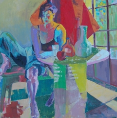 Cecilia Nitti. Lara (2016). 100x100cm. Óleo s/ tela.