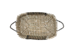 Bandeja segrass rectangular natural y blanco 52x34x7 cm - comprar online