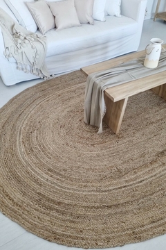 ALFOMBRA AGRA 100% YUTE NATURAL- Ovalada - tienda online