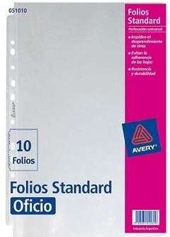 Folios Oficio Standard "Avery 51010" x 10 unid. (2862)
