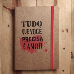 caderno tudo o que você precisa é amor na internet