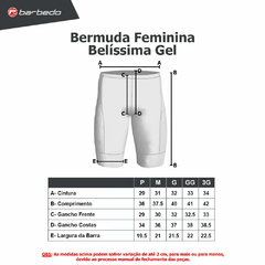 BERMUDA DE CICLISMO FEMININA BARBEDO BELÍSSIMA GEL - Bicicletas - Oggi, Caloi, Sense, GT e South - Fitness - Movement, Embreex, Bonnavita - Casa do Ciclista
