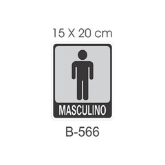 Placa de Sinalização - Banheiro Masculino - 15x20