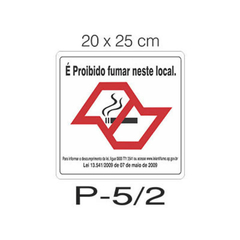 Placa de Sinalização - É Proibido Fumar neste Local - 20x25 - comprar online
