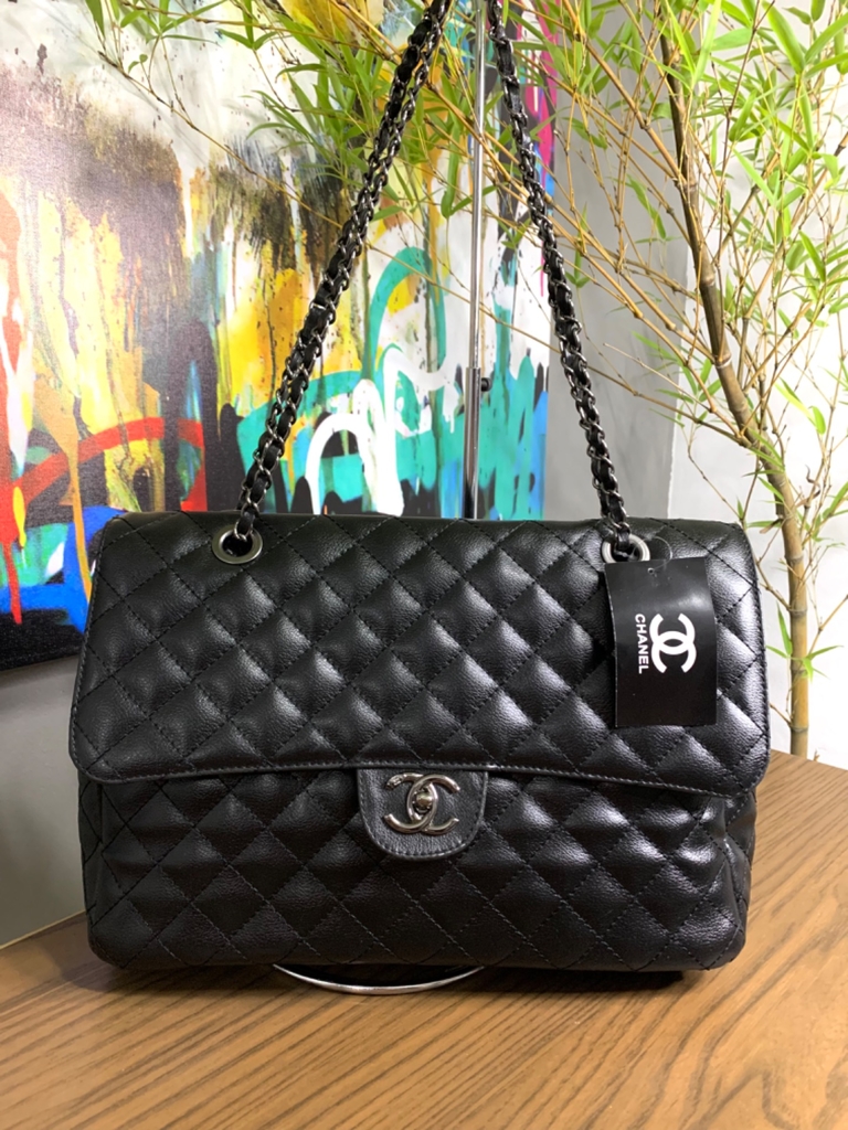 gray chanel flap bolsa