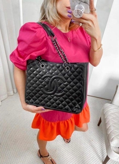 chanel shopping bolsa pink