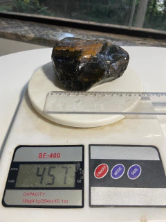 FLINTSTONE-PEDRA FLINT, SILEX NEGRO MARROM MINERAL CRISTAL BRUTO (457G) na internet
