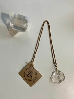 Colar com Cristal de Topázio Incolor Natural - Águas de São Pedro