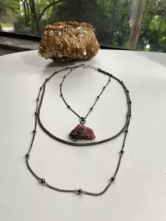 Mix Trio de Colar com Rodonita Bruta na internet