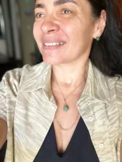 Colar Duplo com Esmeralda Bruta - comprar online