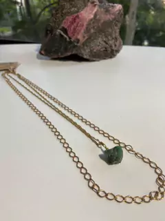 Colar Duplo com Esmeralda Bruta