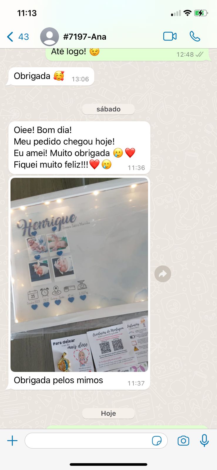 Nanu Memory Quadro/Luminária Eternização Bebê | Nanu Memory