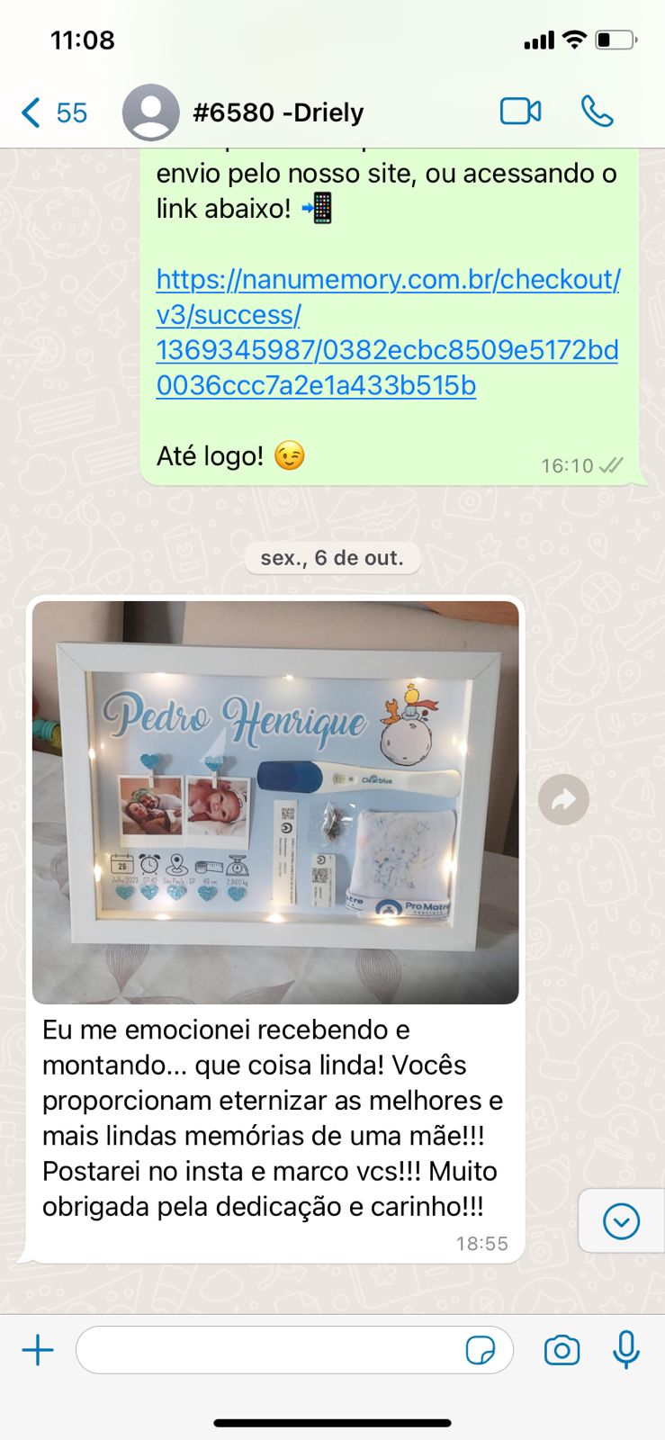 Nanu Memory Quadro/Luminária Eternização Bebê | Nanu Memory
