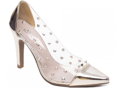 Sapato Feminino Scarpin Metalizado Speechio Ouro Light - Elegance Calçados