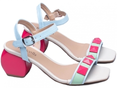 Sandália Feminina 6 cm de Altura Pintado na cor Pink - loja online