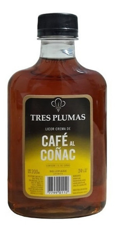 LICOR TRES PLUMAS PETACA CAFE AL COÑAC 200 ML