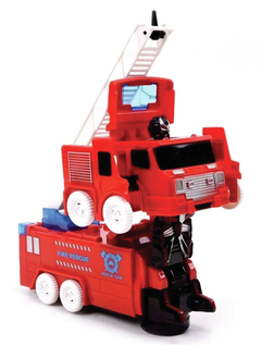 Imagen de Transformer Camion Bomberos Robot Luces Sonido a Pilas