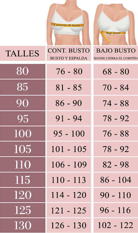 Corpiño discount talle 80