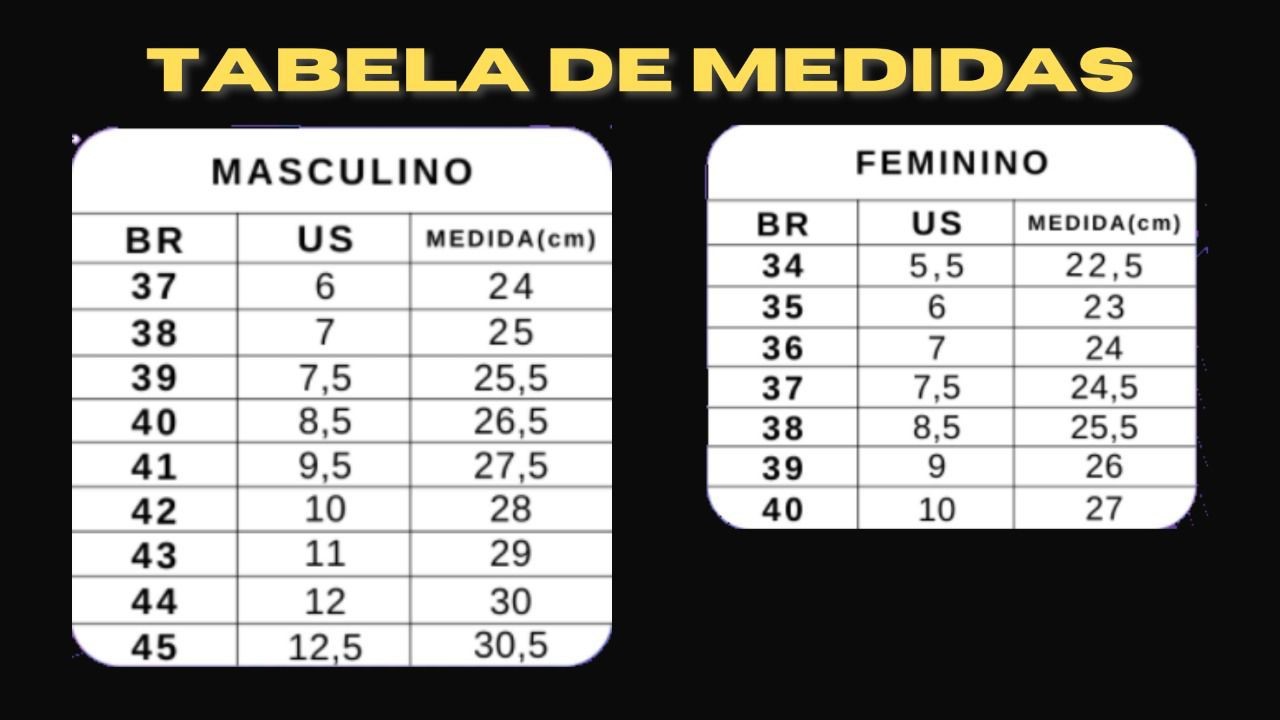 tabela de medidas nike sb