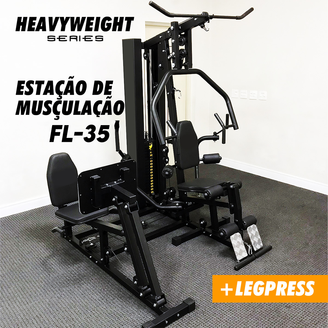 ESTAÇÃO DE MUSCULAÇÃO COM LEG PRESS - 2500 - Fitness Desconto