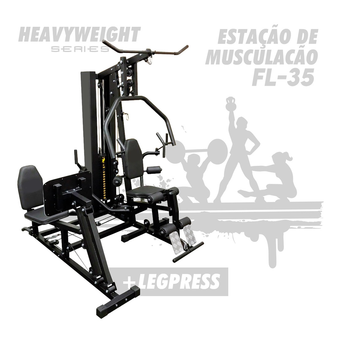 ESTAÇÃO DE MUSCULAÇÃO - 3000 com LEGPRESS - Fitness Desconto